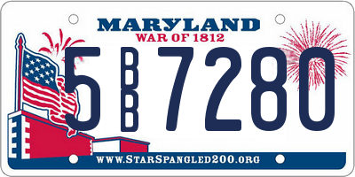 MD license plate 5BB7280