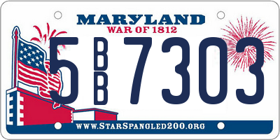 MD license plate 5BB7303