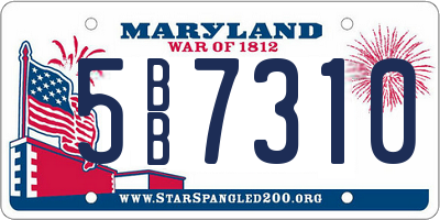 MD license plate 5BB7310
