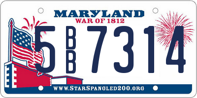 MD license plate 5BB7314