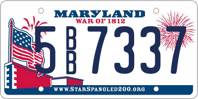 MD license plate 5BB7337