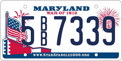 MD license plate 5BB7339