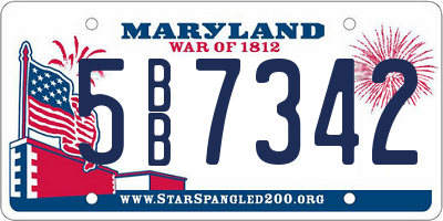 MD license plate 5BB7342