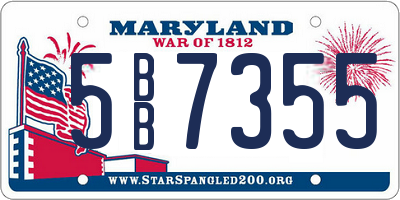MD license plate 5BB7355