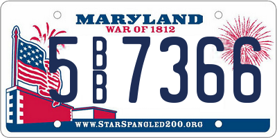 MD license plate 5BB7366