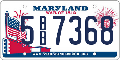 MD license plate 5BB7368