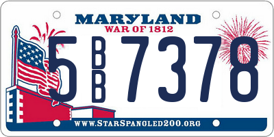 MD license plate 5BB7378