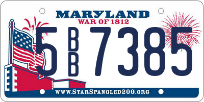 MD license plate 5BB7385