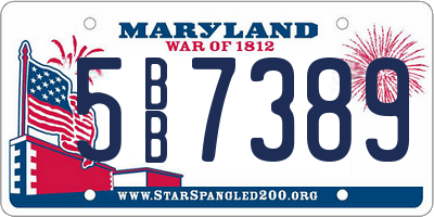MD license plate 5BB7389