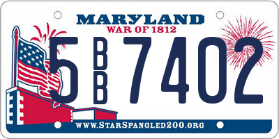 MD license plate 5BB7402