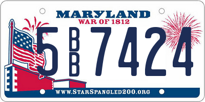 MD license plate 5BB7424