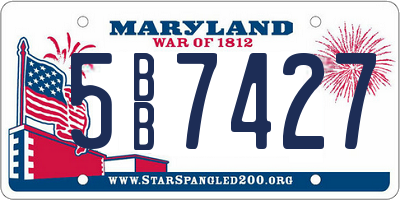 MD license plate 5BB7427