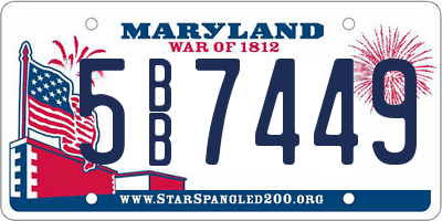 MD license plate 5BB7449