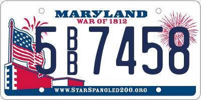MD license plate 5BB7458
