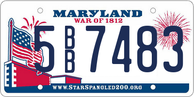 MD license plate 5BB7483