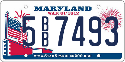 MD license plate 5BB7493