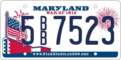 MD license plate 5BB7523