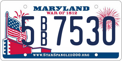 MD license plate 5BB7530