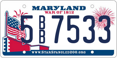 MD license plate 5BB7533