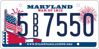 MD license plate 5BB7550