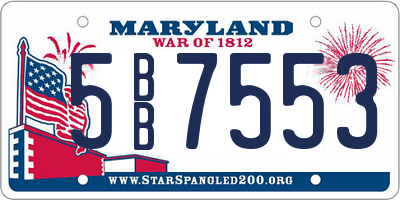 MD license plate 5BB7553