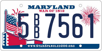 MD license plate 5BB7561