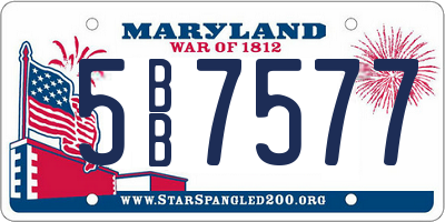 MD license plate 5BB7577