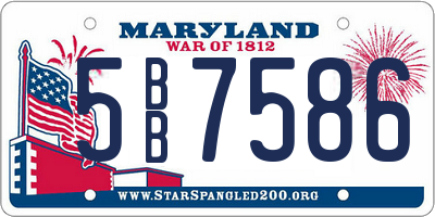 MD license plate 5BB7586