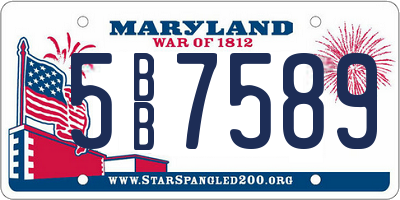 MD license plate 5BB7589