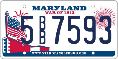 MD license plate 5BB7593