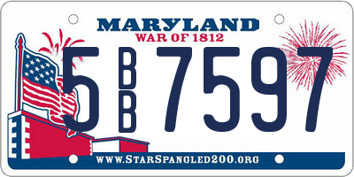 MD license plate 5BB7597