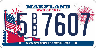 MD license plate 5BB7607