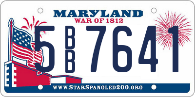 MD license plate 5BB7641