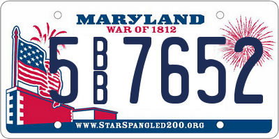 MD license plate 5BB7652