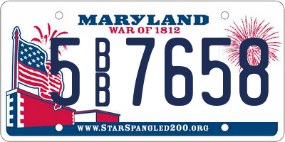 MD license plate 5BB7658