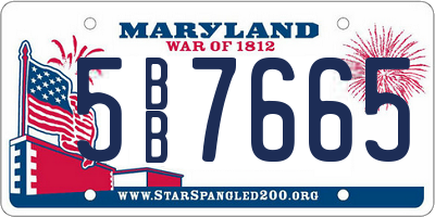MD license plate 5BB7665