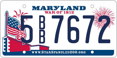 MD license plate 5BB7672
