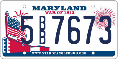 MD license plate 5BB7673