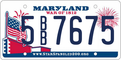 MD license plate 5BB7675