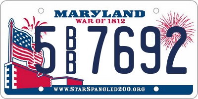 MD license plate 5BB7692