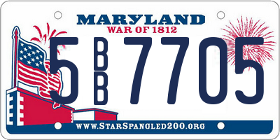MD license plate 5BB7705