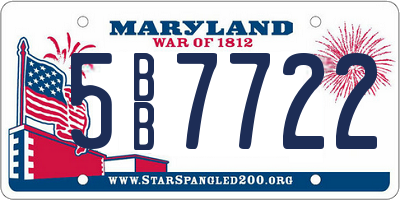 MD license plate 5BB7722