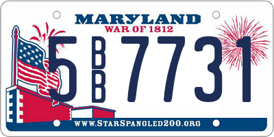 MD license plate 5BB7731