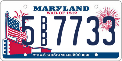 MD license plate 5BB7733