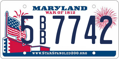 MD license plate 5BB7742
