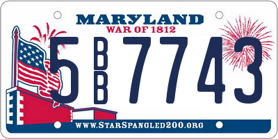 MD license plate 5BB7743
