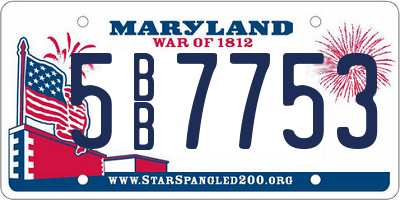 MD license plate 5BB7753