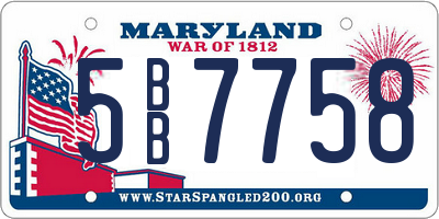 MD license plate 5BB7758