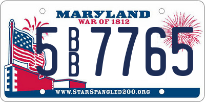 MD license plate 5BB7765