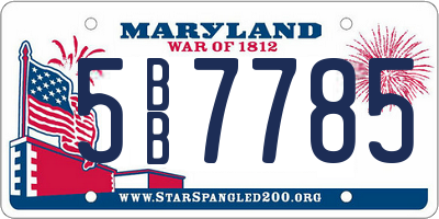 MD license plate 5BB7785